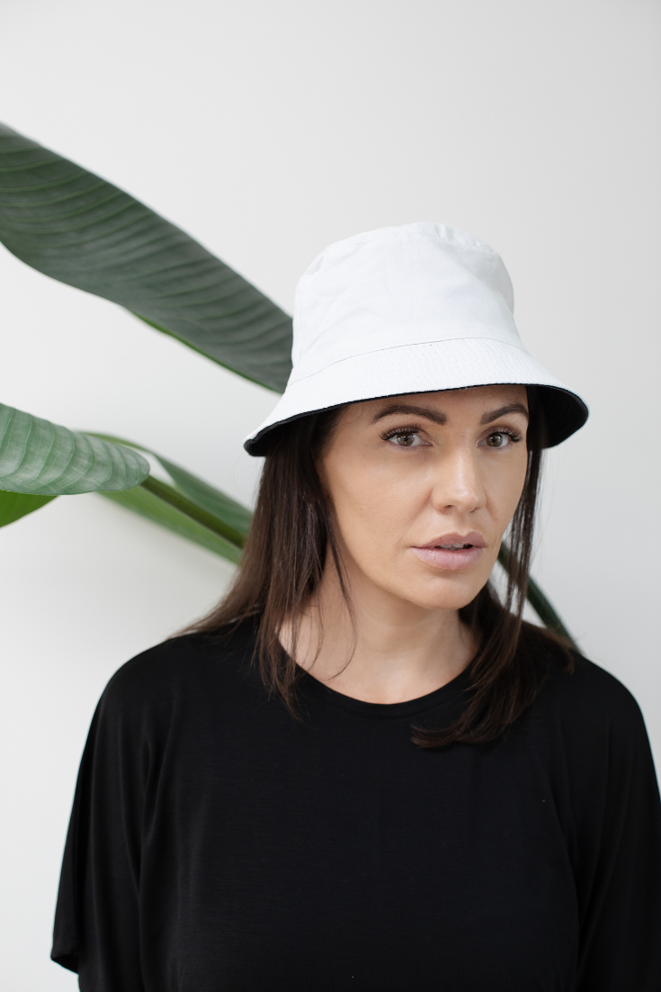 white cotton bucket hat | EMILIA OHRTMANN