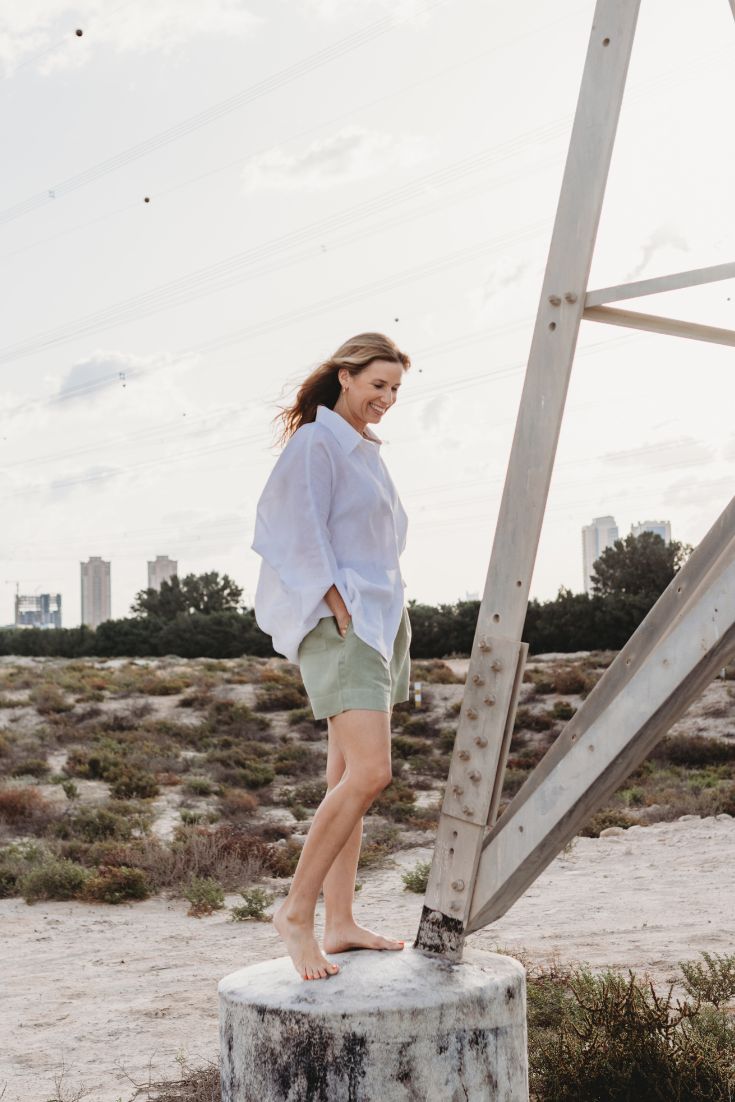 Toni shorts, hemp, sage green | EMILIA OHRTMANN