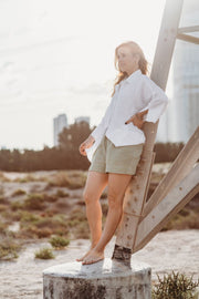 Toni shorts, hemp, sage green | EMILIA OHRTMANN