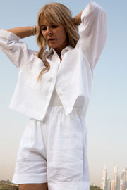 White Linen Shorts | EMILIA OHRTMNN