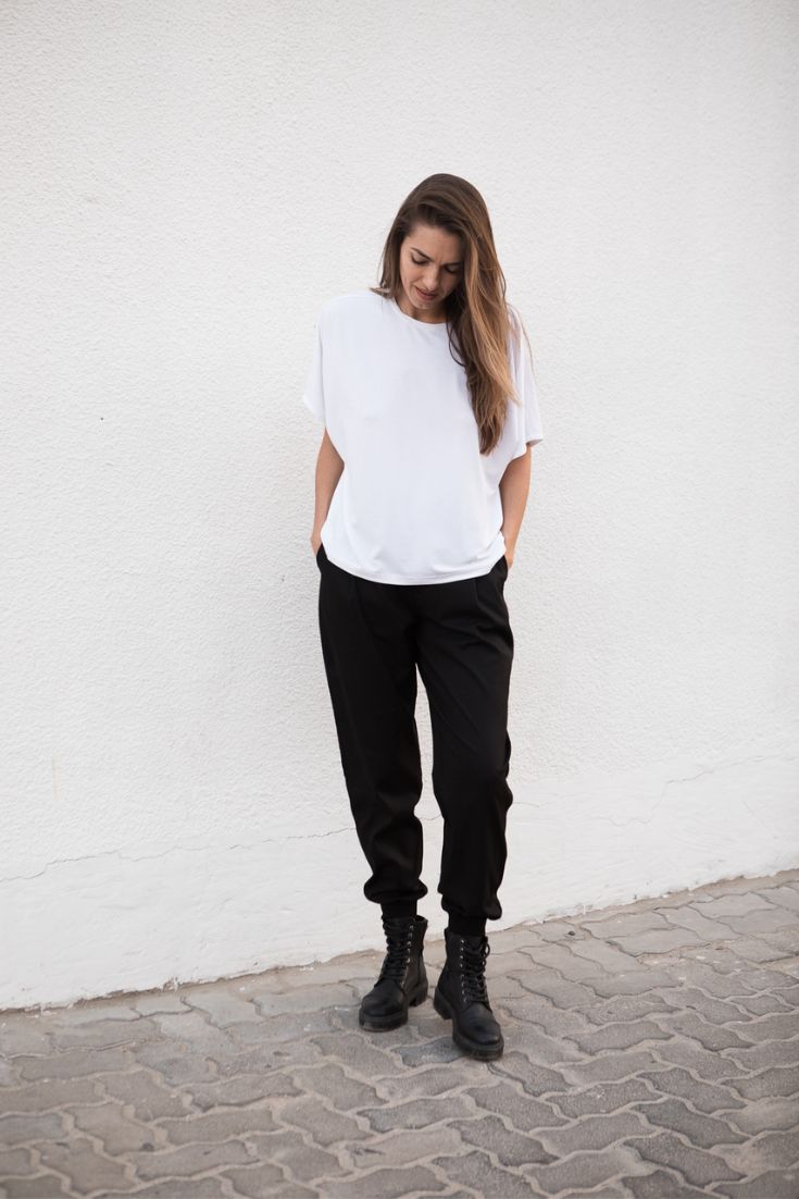 Mathilda Tee, Lyocell/Tencel, relaxed fit, white | EMILIA OHRTMANN