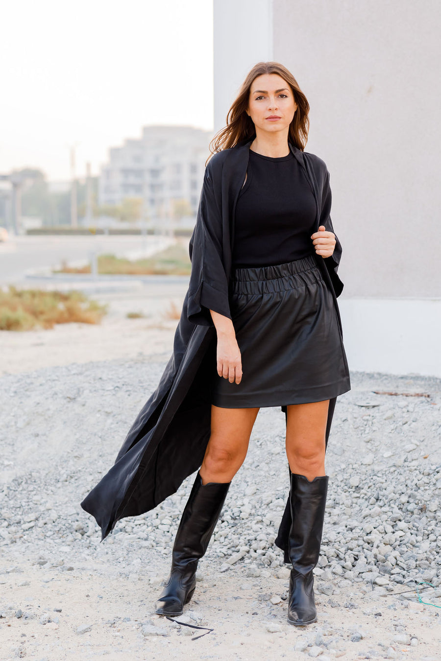 VEGAN LEATHER MINI SKIRT