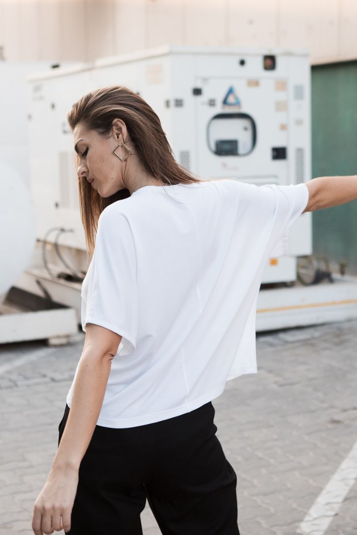 Mathilda Tee, Lyocell/Tencel, relaxed fit, white | EMILIA OHRTMANN