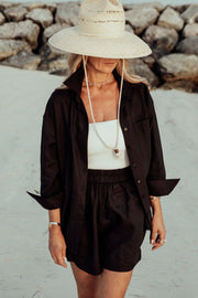 Black linen shorts Toni | EMILIA OHRTMANN