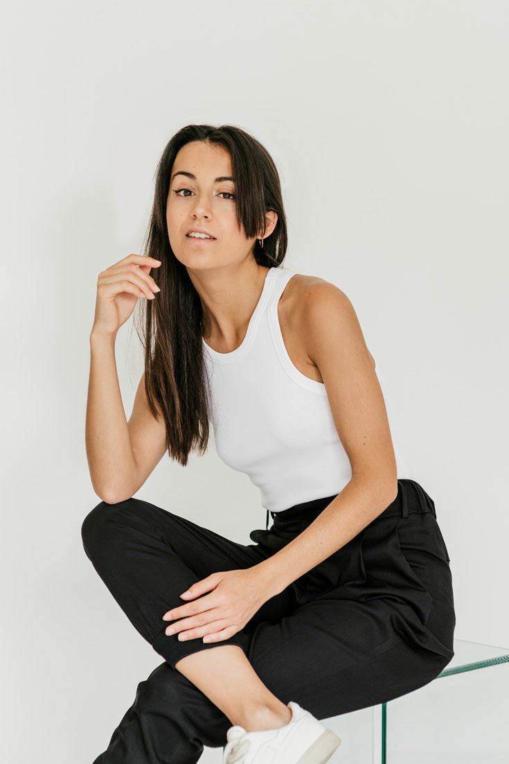 Organic Cotton Tank Top White | Cara Tank | EMILIA OHRTMANN