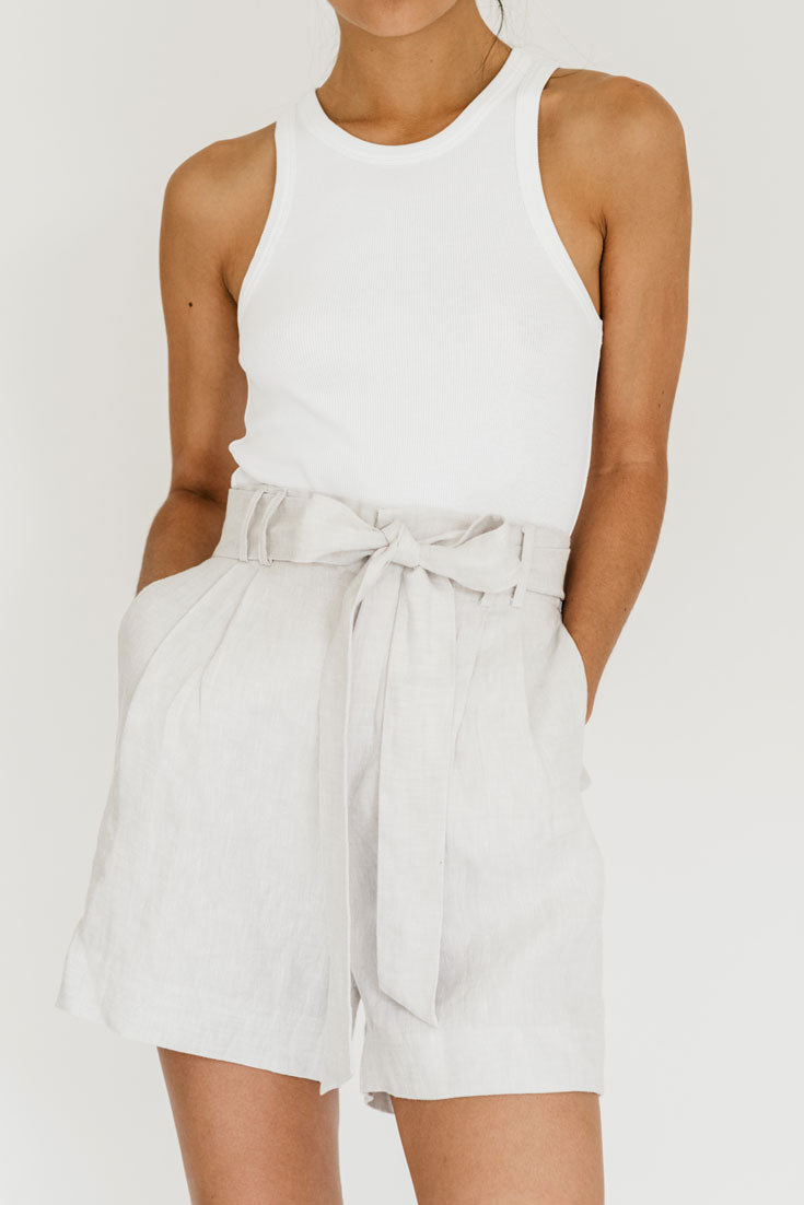 Cara rib organic cotton tank top white | EMILIA OHRTMANN