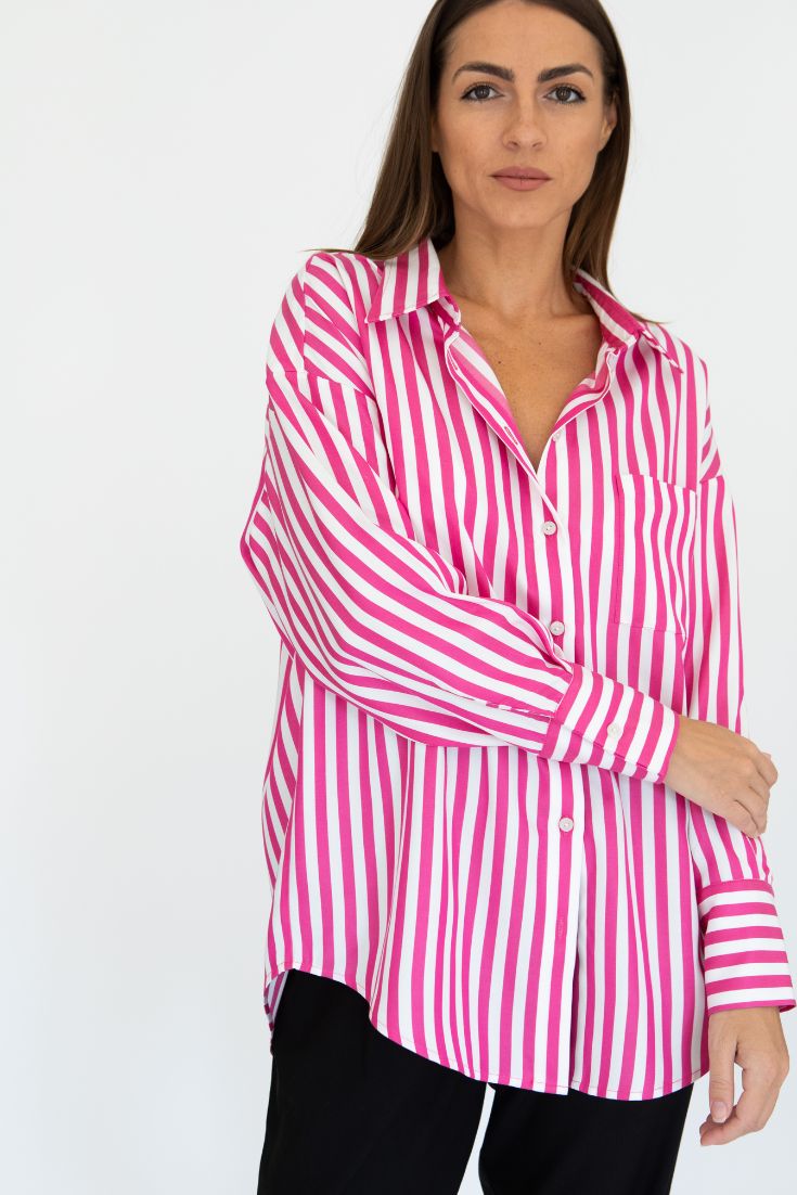 Pink Stripes Tencel Kate Shirt | EMILIA OHRTMANN