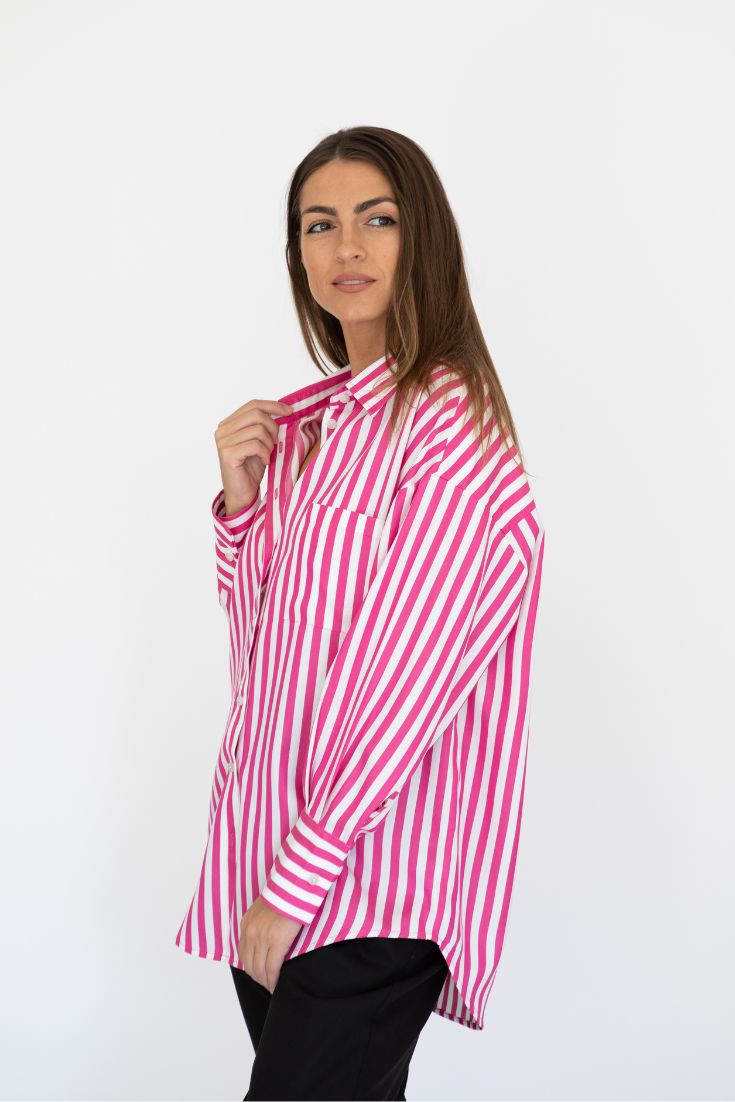 Pink Stripes Tencel Kate Shirt | EMILIA OHRTMANN