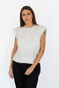 Dakota Top, shoulder pads, tencel, grey | EMILIA OHRTMANN