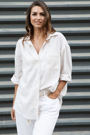 Portuguese Linen Shirt Kate in beige | EMILIA OHRTMANN