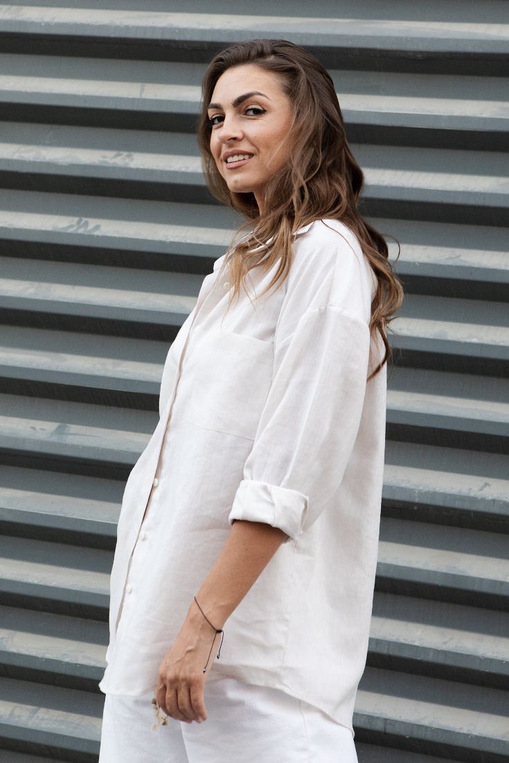 Portuguese Linen Shirt Kate in beige | EMILIA OHRTMANN