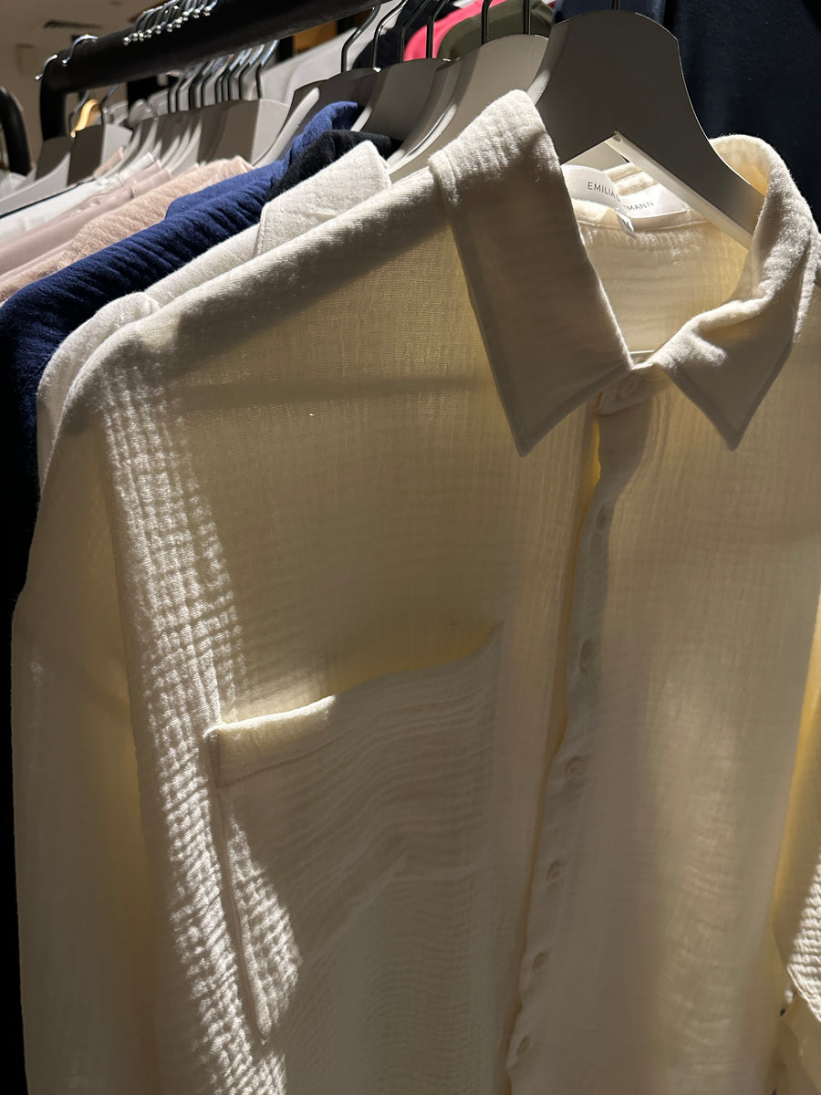 KATE SHIRT | waffle cotton | 3 Colours (black, blue, off white)