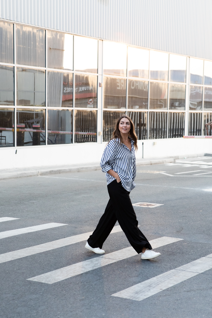 Blue Stripes Tencel Sustainable Shirt Blouse | EMILIA OHRTMANN