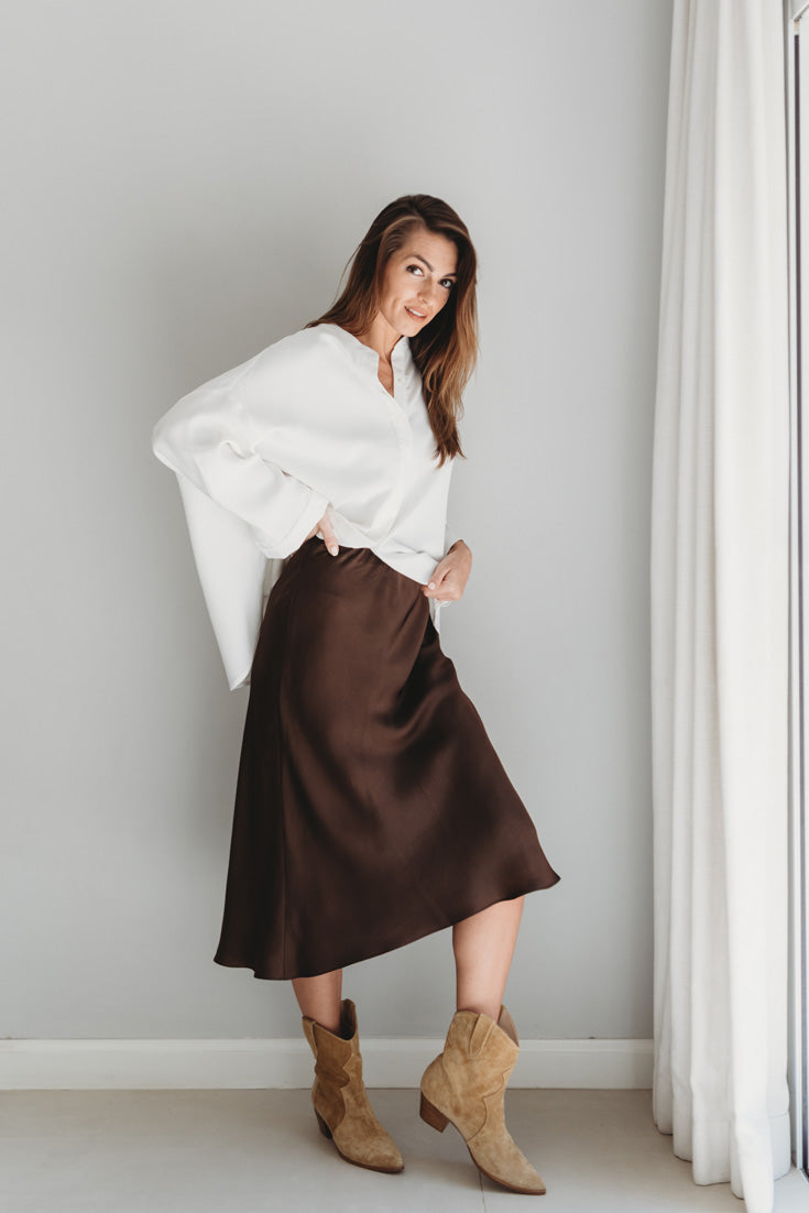 LUCIA SKIRT | BROWN