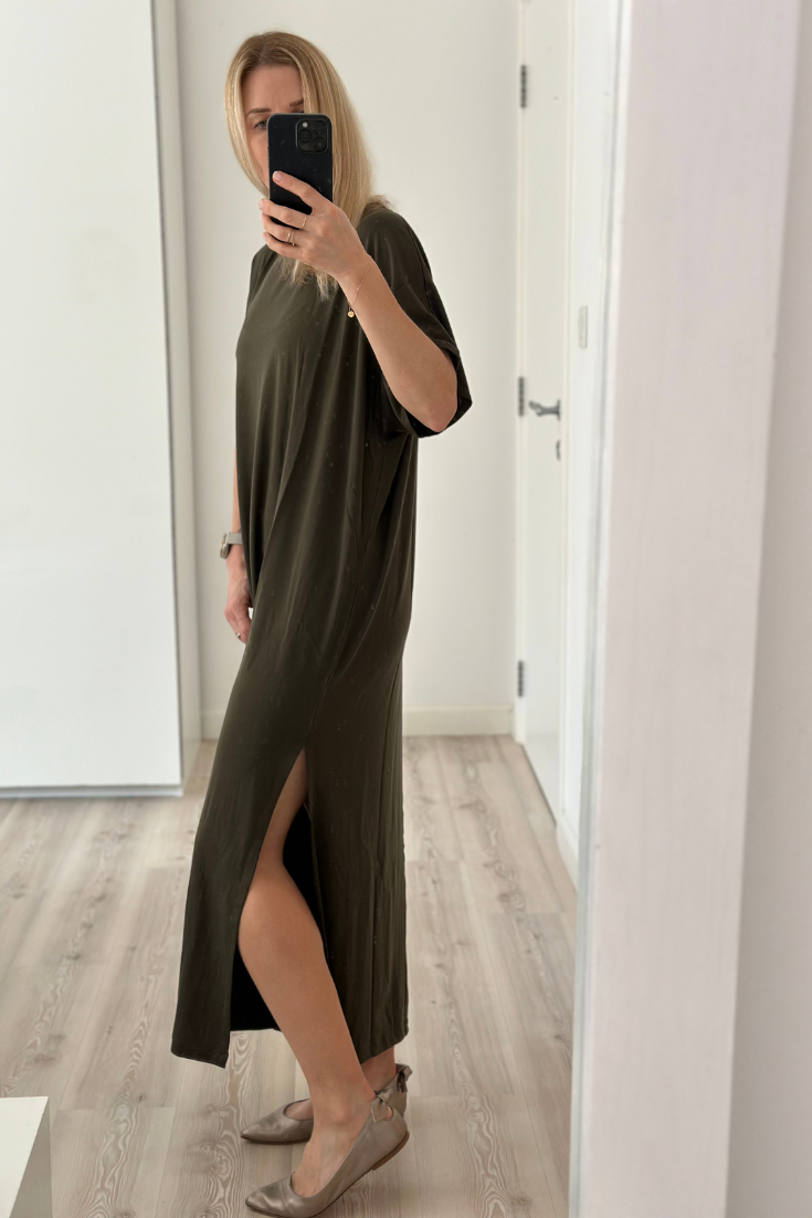 Mathilda Tencel T-shirt Dress Green | EMILIA OHRTMANN