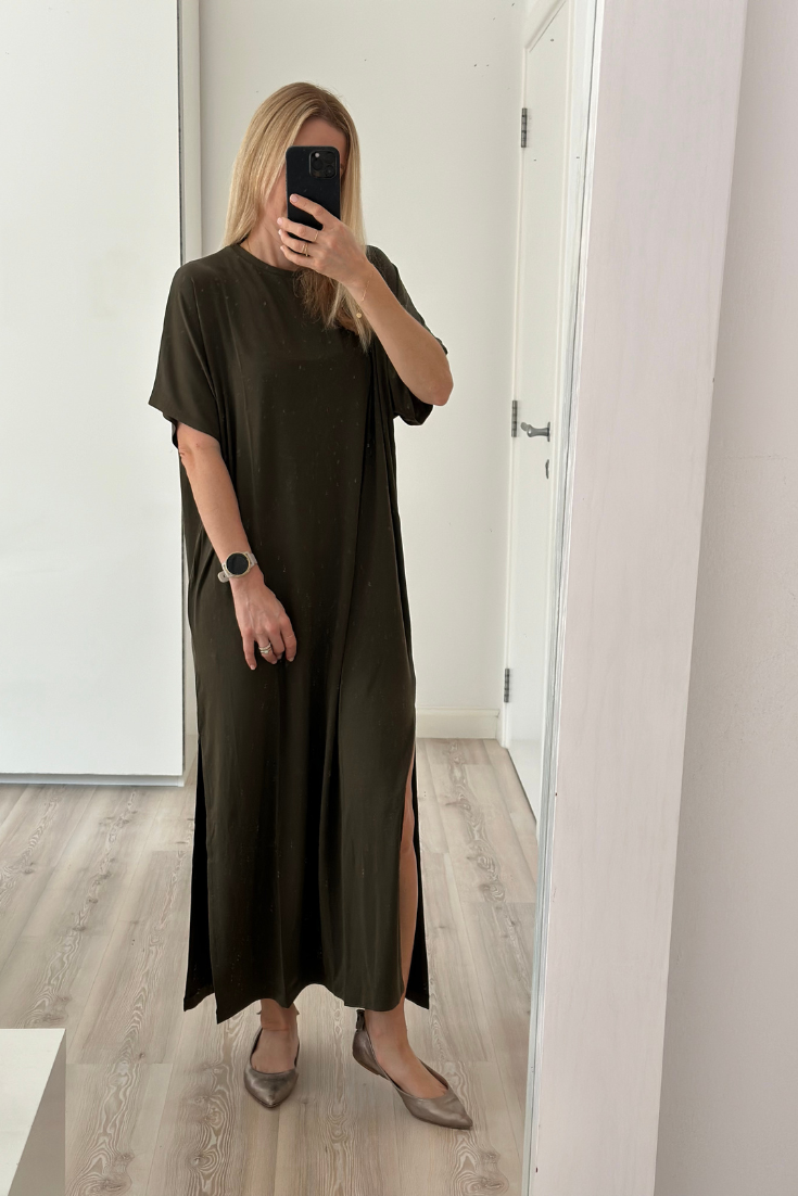 Mathilda Tencel T-shirt Dress Green | EMILIA OHRTMANN