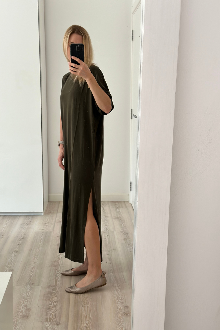 Mathilda Tencel T-shirt Dress Green | EMILIA OHRTMANN