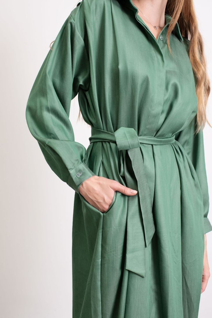 CAROLINE DRESS, GREEN, TENCEL, SUSTAINABLE | EMILIA OHRTMANN