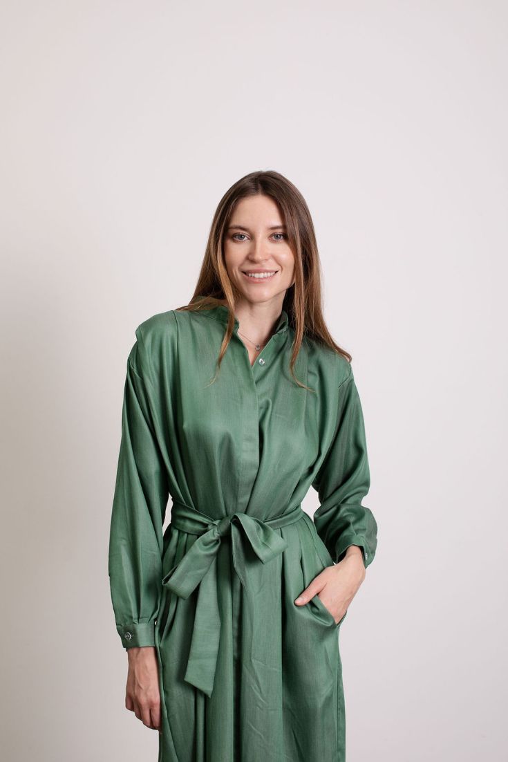 CAROLINE DRESS, GREEN, TENCEL, SUSTAINABLE | EMILIA OHRTMANN