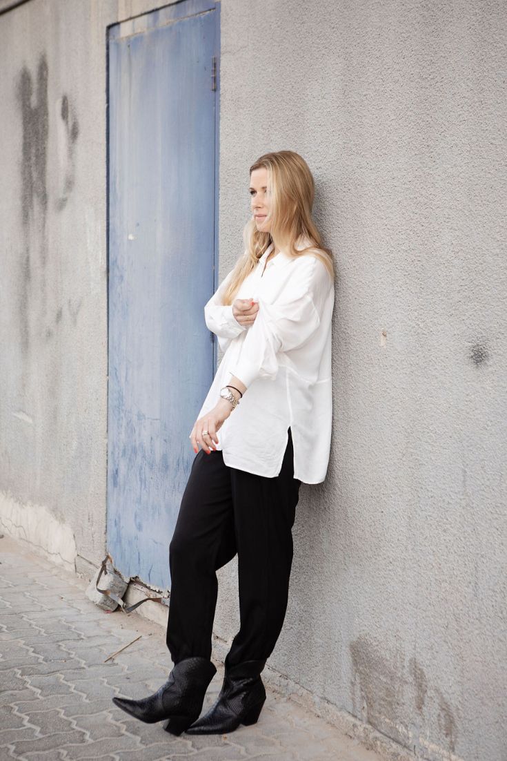 ANAIS BLOUSE white oversized cupro ethical production | EMILIA OHRTMANN