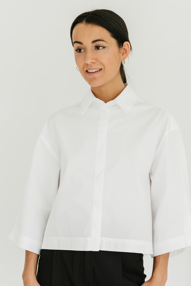 AUDREY SHIRT ORGANIC COTTON WHITE | EMILIA OHRTMANN