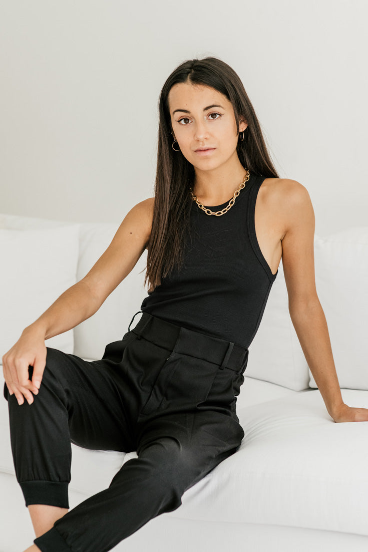 Organic Cotton Tank Top Black | Cara Tank | EMILIA OHRTMANN