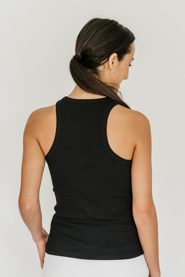 Organic Cotton Tank Top Black | Cara Tank | EMILIA OHRTMANN