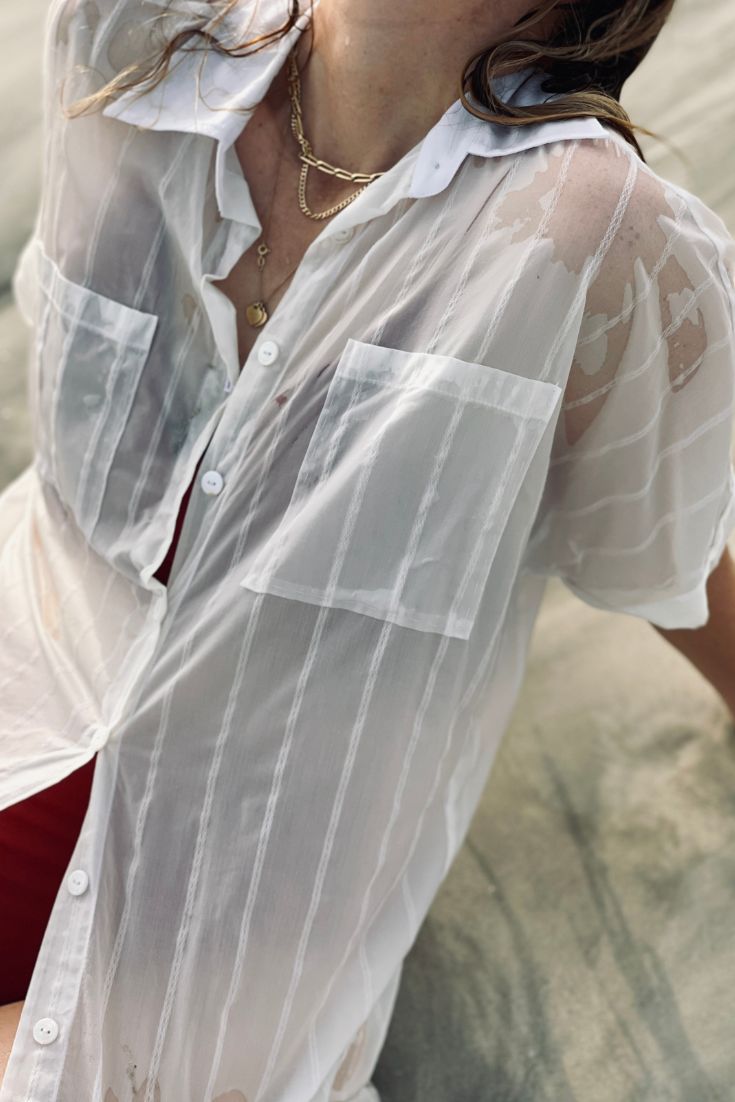 Elise Blouse Cotton Short sleeves pockets stripes | EMILIA OHRTMANN