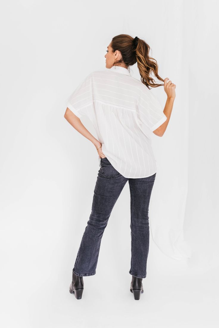 Elise Blouse Cotton Short sleeves pockets stripes | EMILIA OHRTMANN