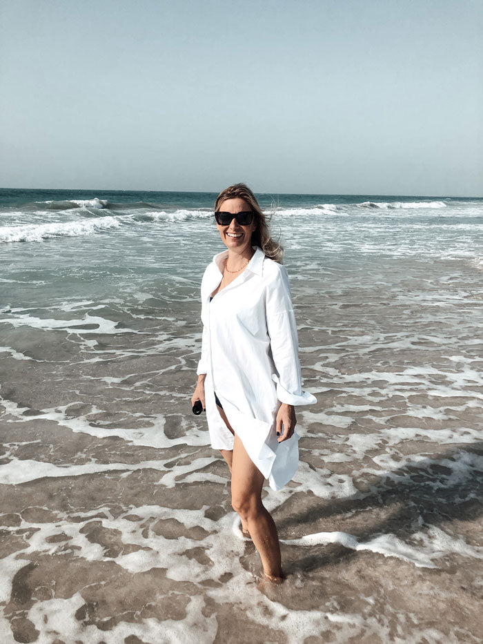 White Organic cotton Shirtdress EMILIA OHRTMANN