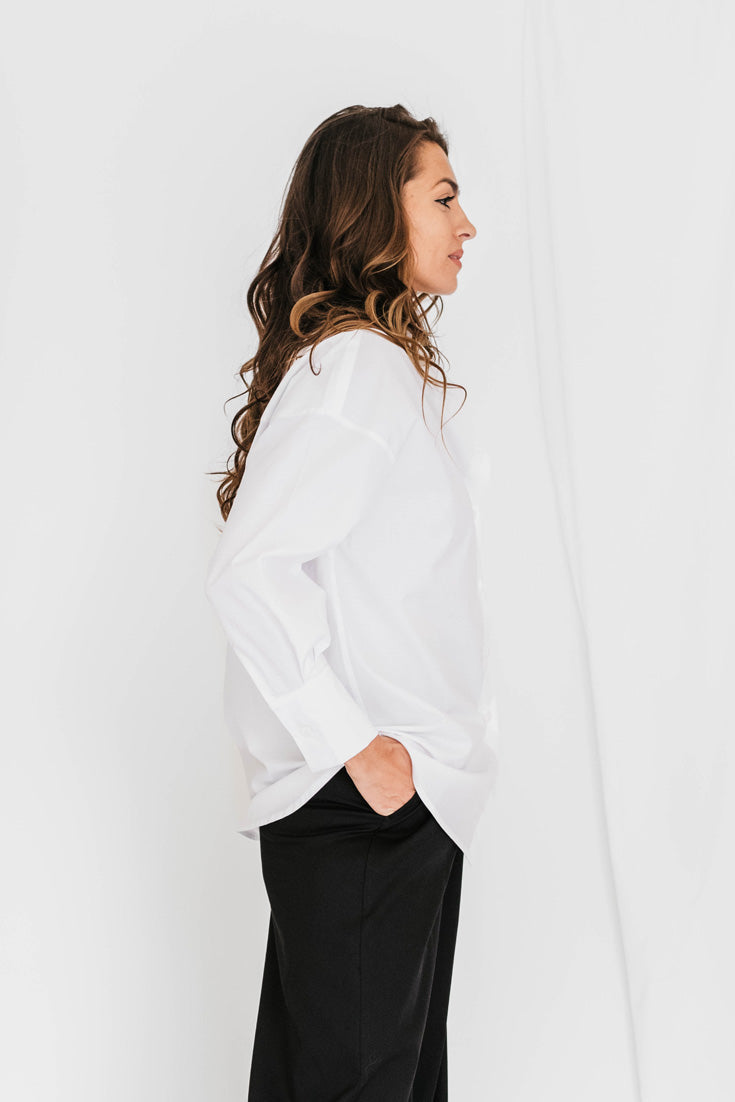 Organic Cotton Classic Oversized Shirt Blouse | Kate Shirt | EMILIA OHRTMANN