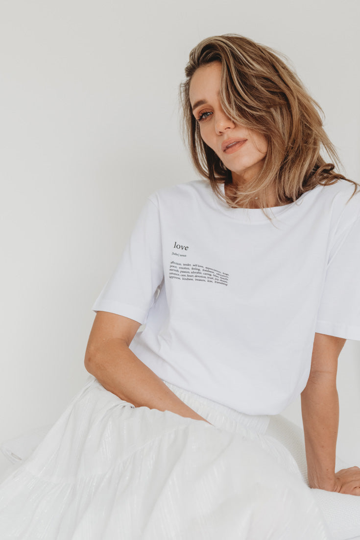 Love T-Shirt white organic cotton | EMILIA OHRTMANN