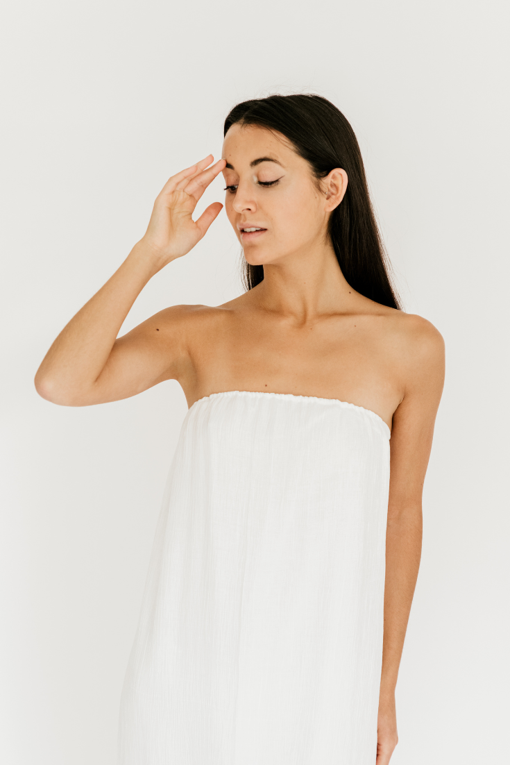 White strapless dress summerdress Marina Dress | EMILIA OHRTMANN