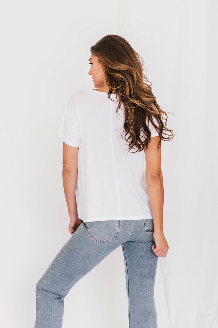 White V-Neck Tencel Tee | SIENNA TEE | EMILIA OHRTMANN