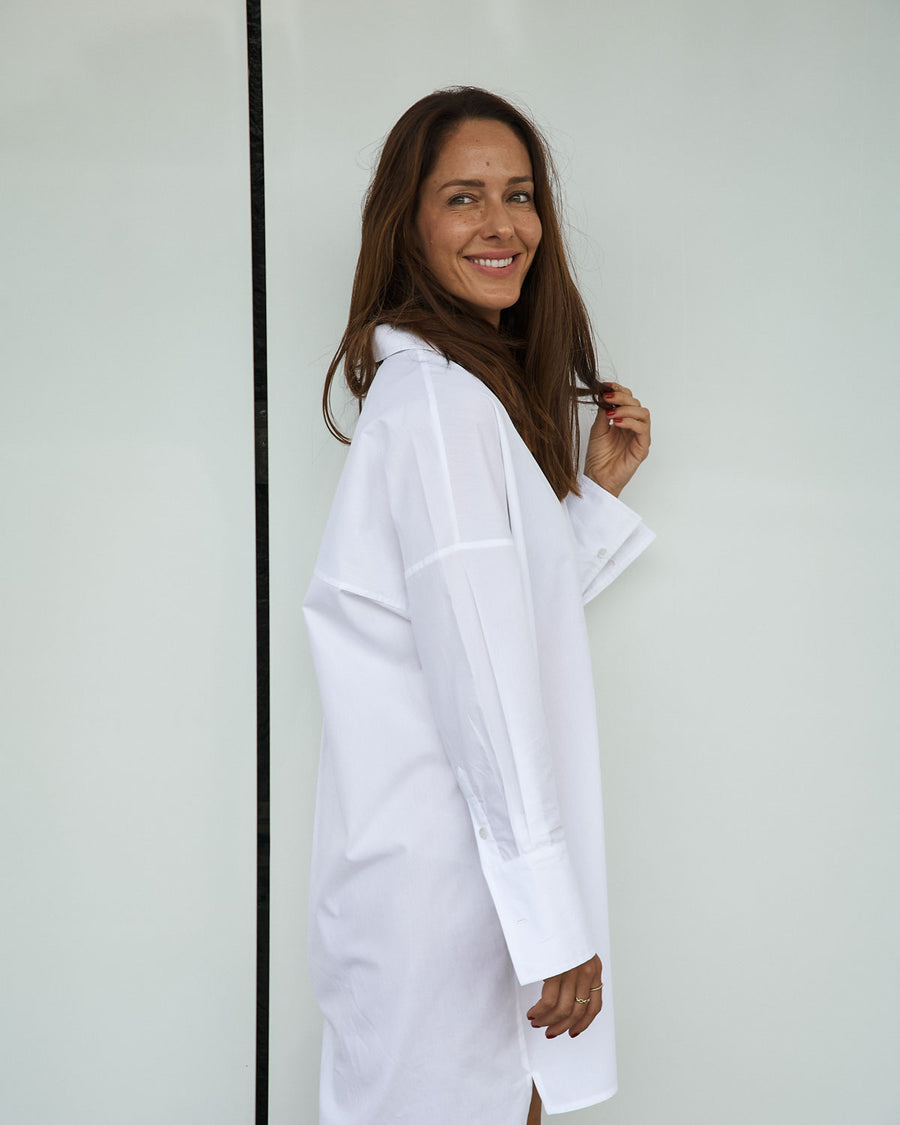 White Organic cotton Shirtdress EMILIA OHRTMANN